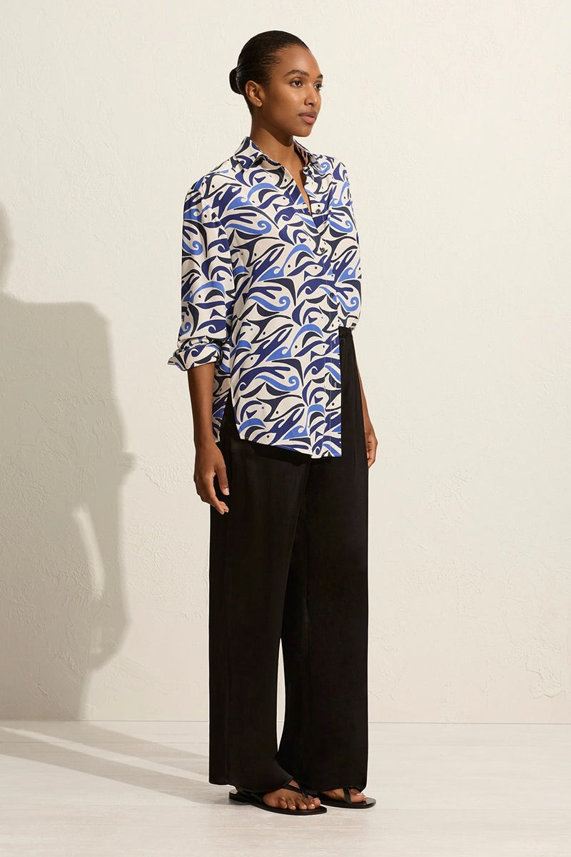 LONG SLEEVE SILK SHIRT-PESCADO Shirts Matteau