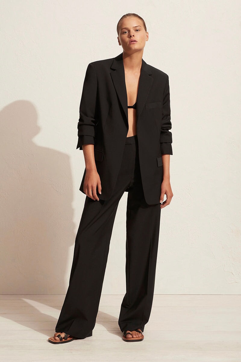 RELAXED TAILORED BLAZER-BLACK Jackets Matteau