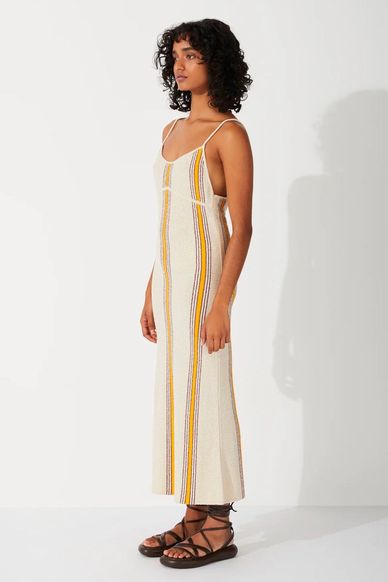 CABANA STRIPE ORGANIC COTTON BLEND KNIT DRESS-CABANA STRIPE Knitwear Zulu and Zephyr