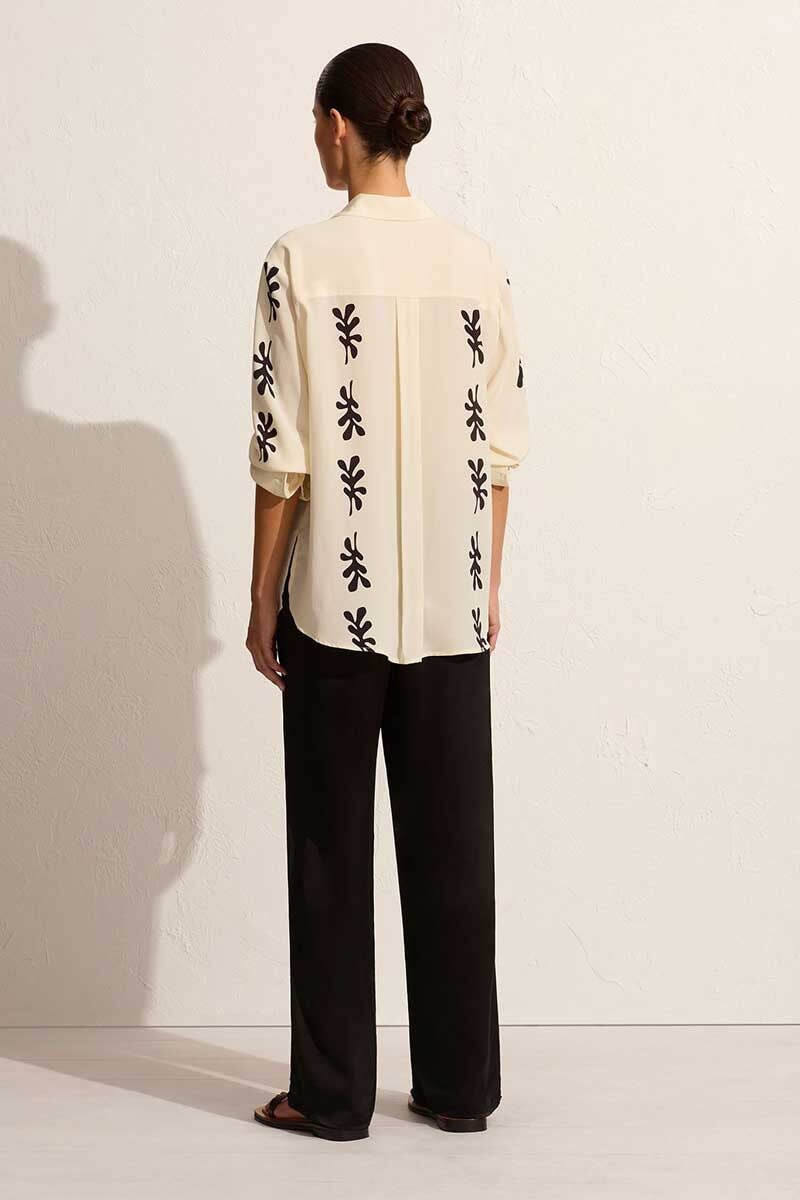 LONG SLEEVE SILK SHIRT-FIG LEAF IVORY Tops Matteau