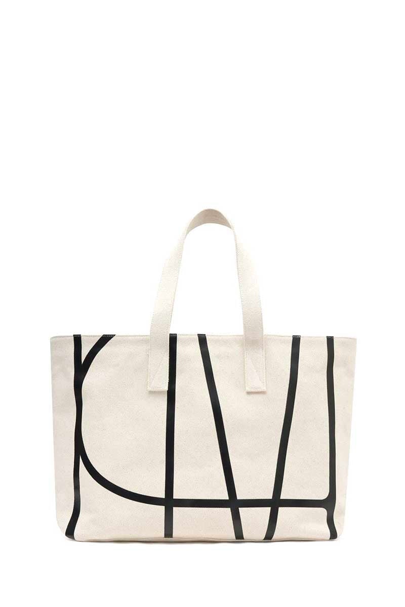RAPHAEL CANVAS TOTE-NATURAL BLACK Bags Camilla and Marc Uni Natural Black