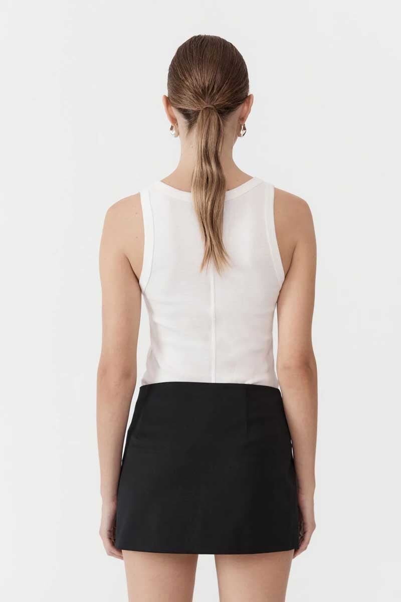 ORGANIC COTTON SINGLET-WHITE Tops ST AGNI