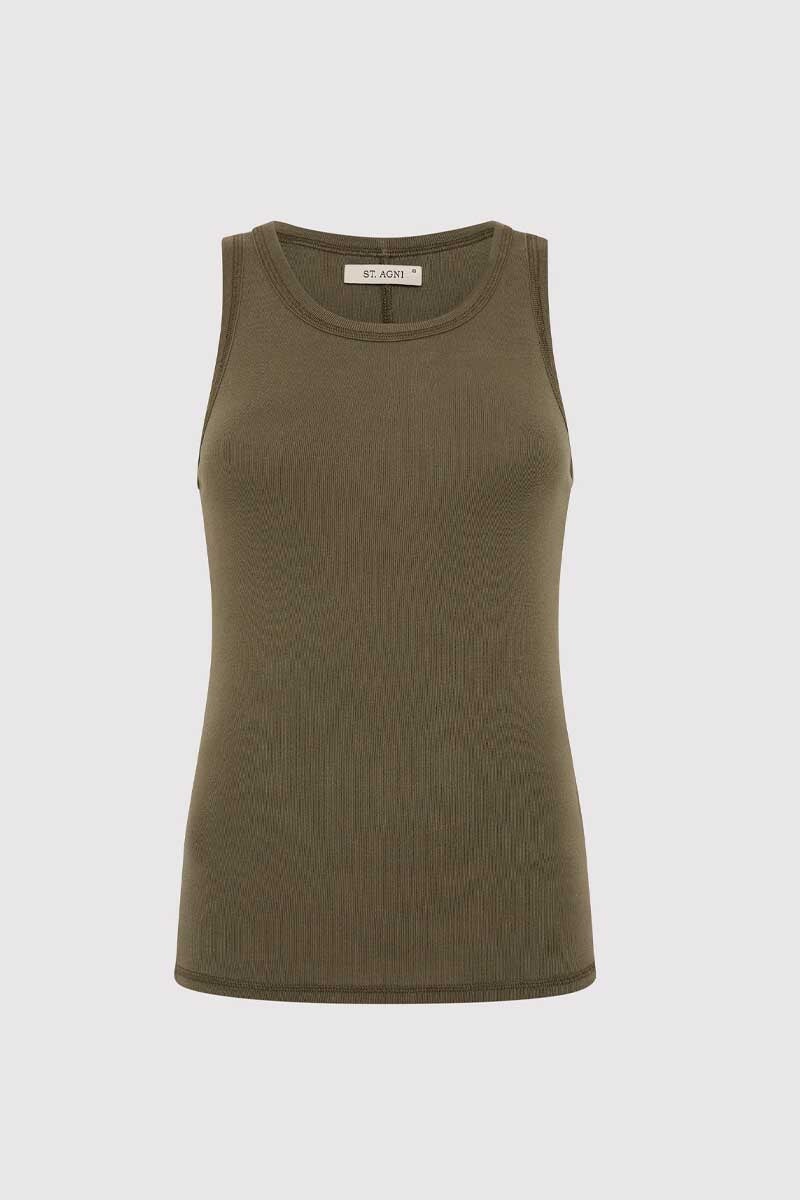 ORGANIC COTTON SINGLET-KELP Tops ST AGNI XS Kelp