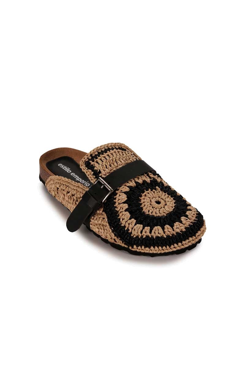 BASK SLIP ON-BLACK/NATURAL Shoes Estilo Emporio