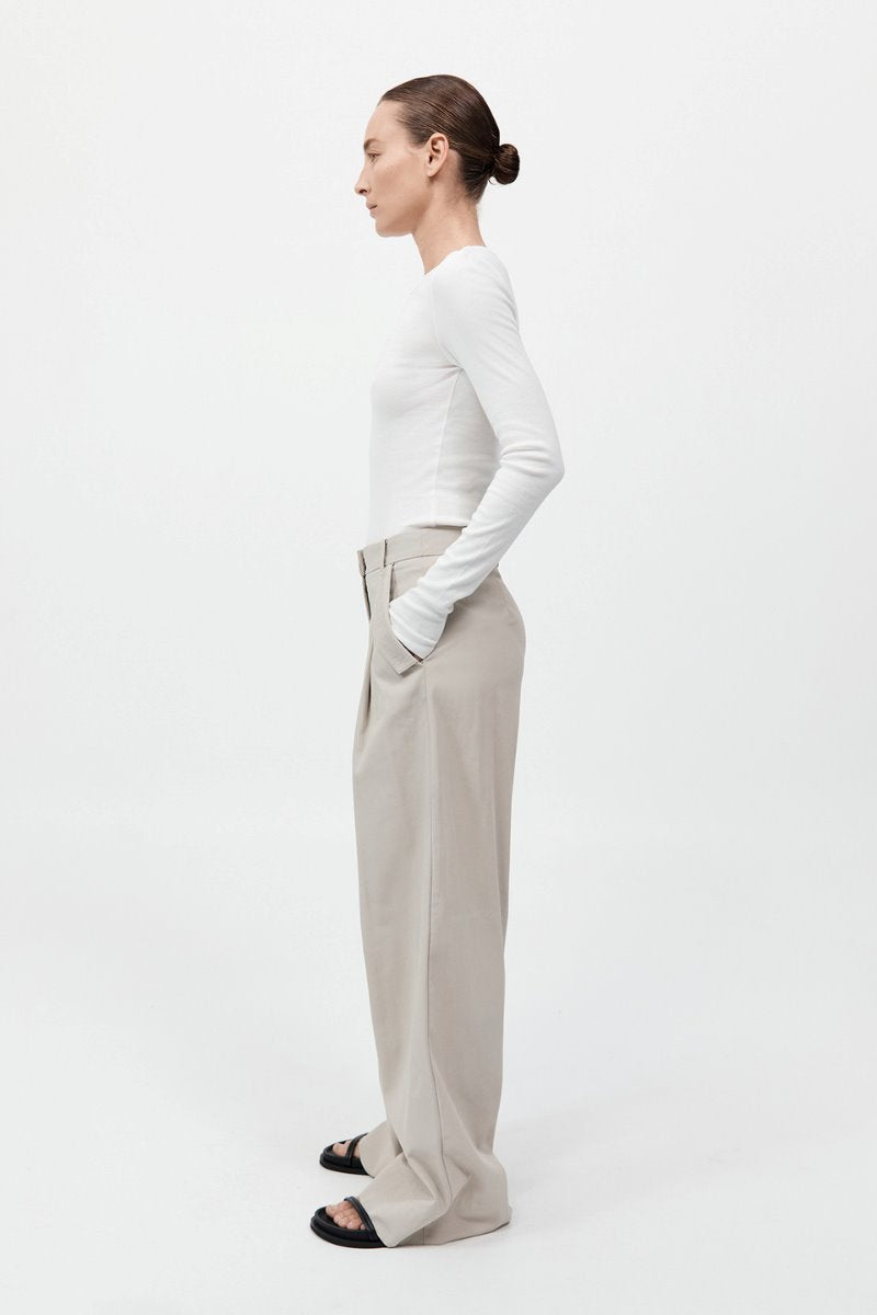 UTILITY PLEAT PANTS-CREME Pants ST AGNI