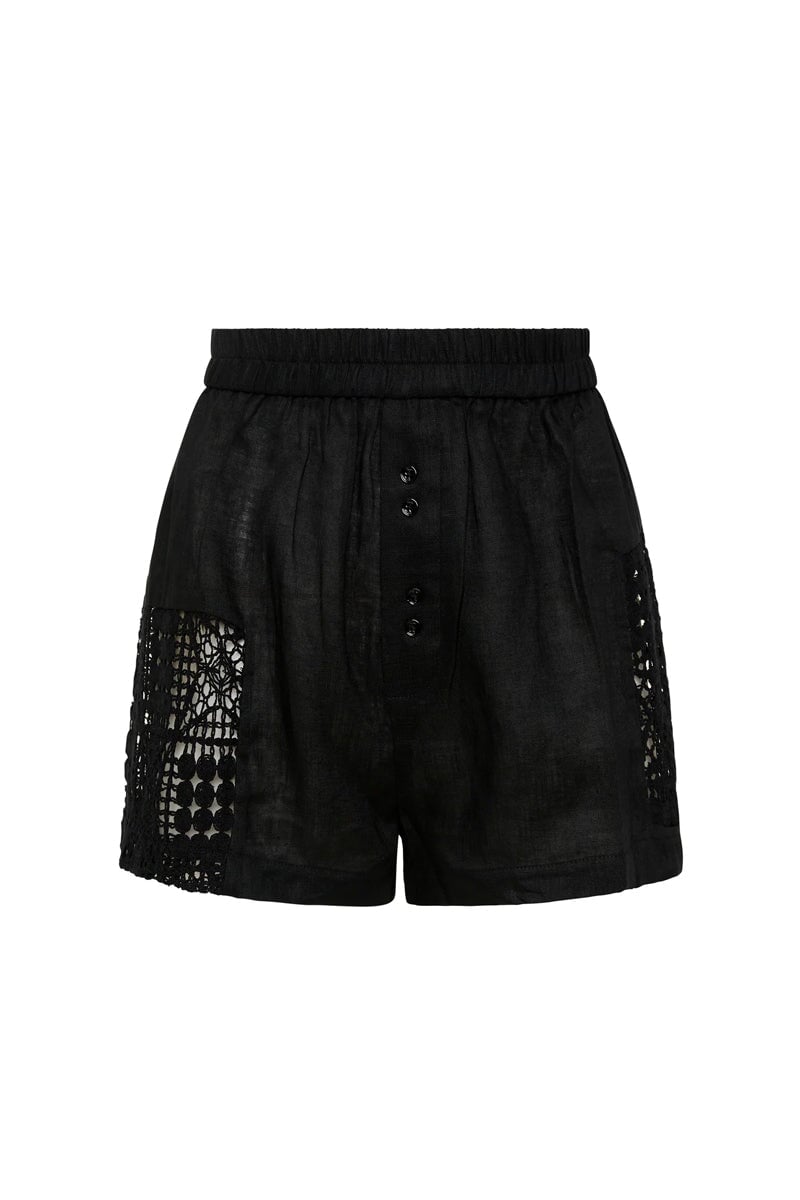 RAYURE PATCHWORK SHORT-BLACK CROCHET Shorts SIR. 0 Black Crochet