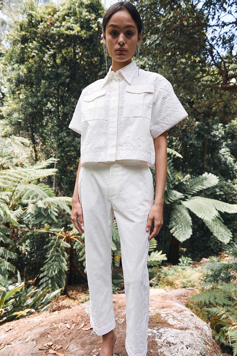 COBIE MID RISE STRAIGHT LEG TROUSER-PEARL Pants ANTIPODEAN
