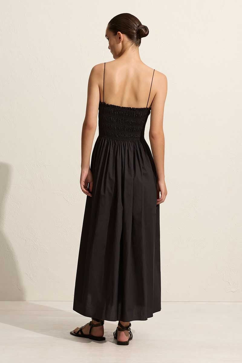 SHIRRED BODICE DRESS-BLACK Dress Matteau