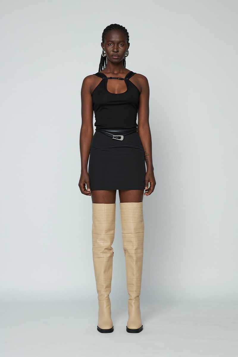 RIB STRAP TANK-BLACK Tops Wynn Hamlyn