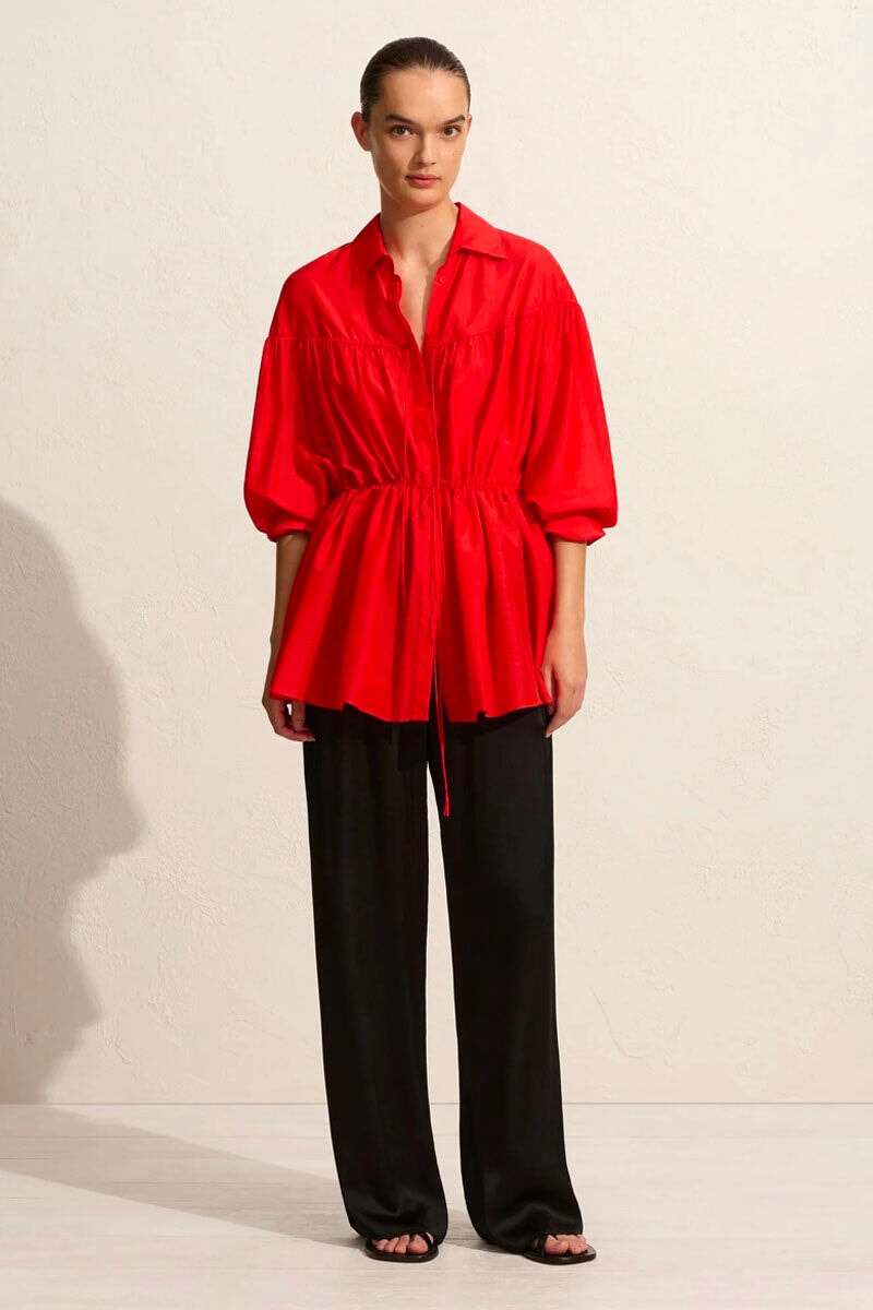 DRAWCORD TUNIC-ROSSO Shirts Matteau
