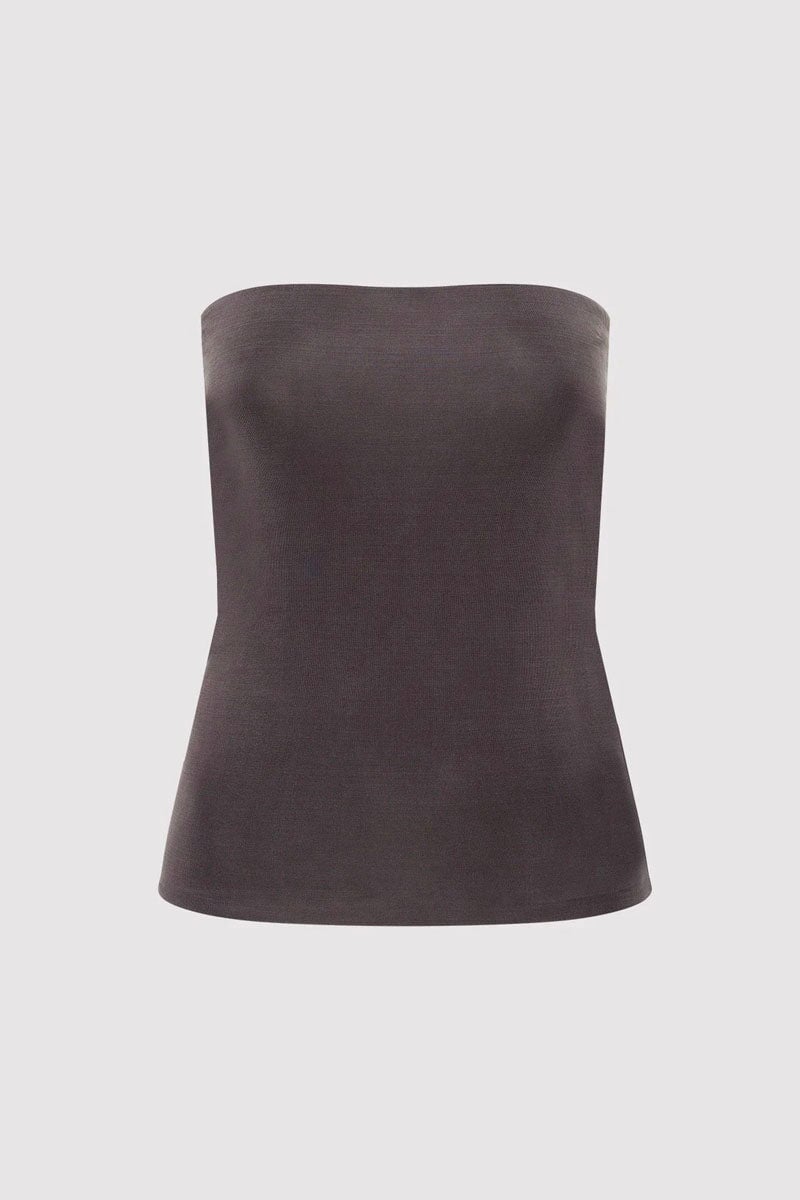 STRAPLESS JERSEY TOP-GRAPHITE Tops ST AGNI