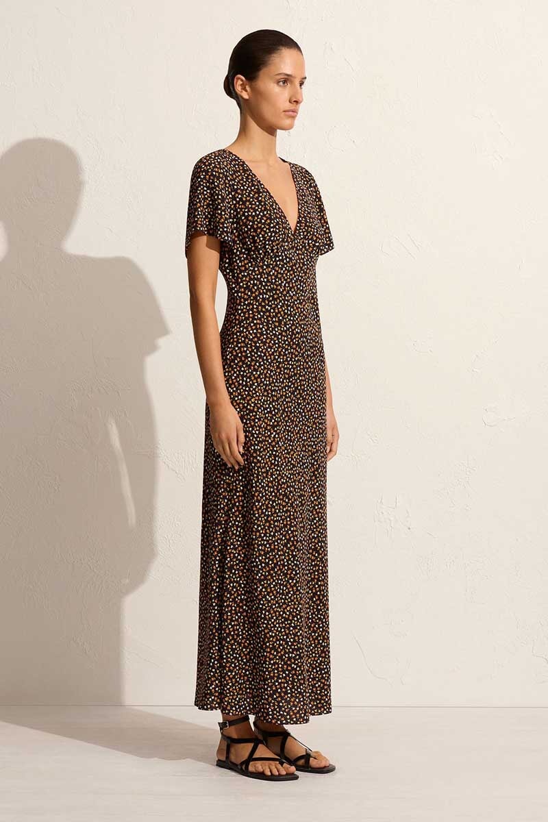 SHORT SLEEVE BIAS DRESS-MEADOW Dress Matteau