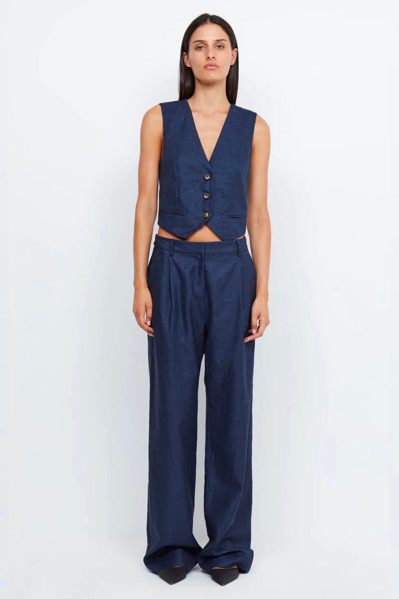 MADDOX WIDE LEG PANT-INDIGO Pants Bec and Bridge