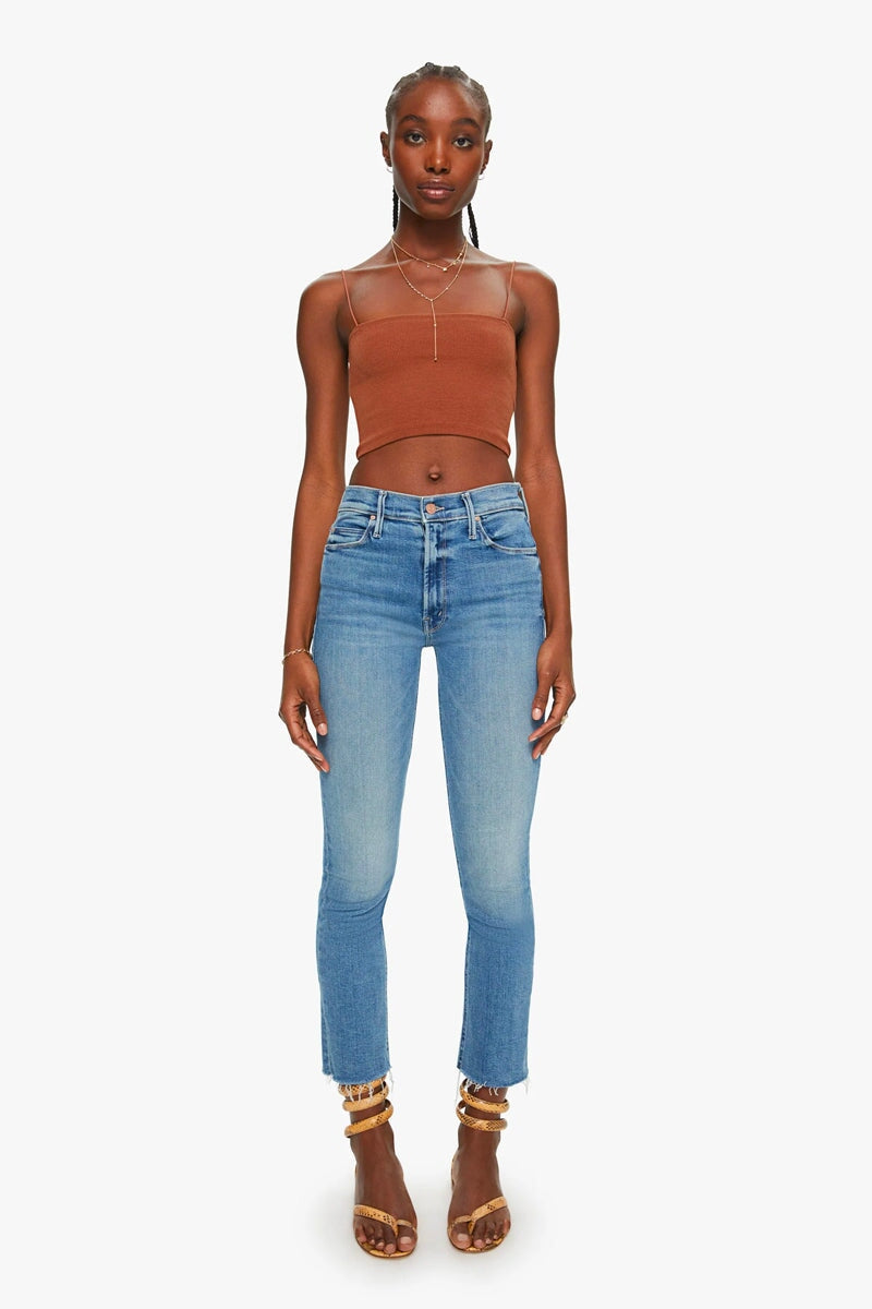 THE MID RISE DAZZLER ANKLE FRAY-RIDING THE CLIFFSIDE Denim MOTHER 24 Riding the Cliffside