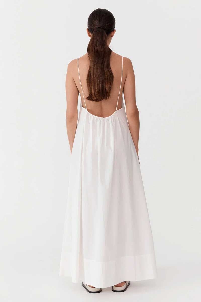 RELAXED DRAWSTRING DRESS-WHITE Dress ST AGNI