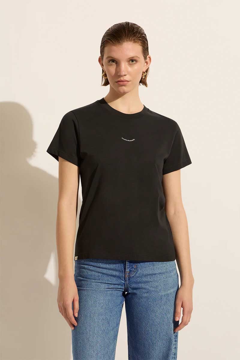 GOOD FOR HUMANITY TEE-CHARCOAL/SAND Tops Outland Denim XS Charcoal Sand