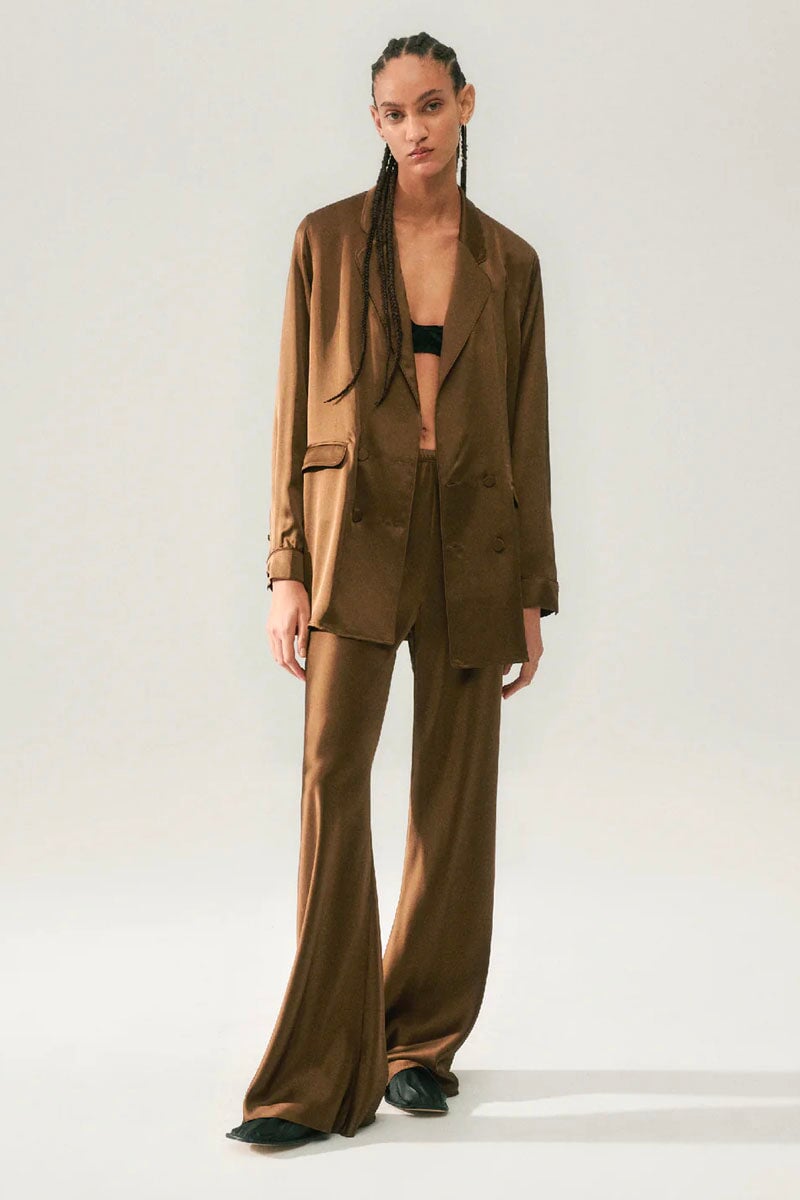 RELAXED BLAZER-DARK EARTH Jackets Silk Laundry