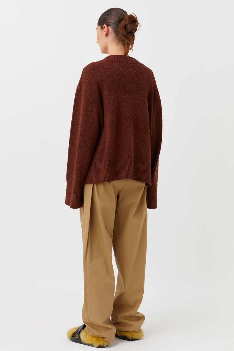 BAUER V NECK SWEATER-REDWOOD Sweats Camilla and Marc
