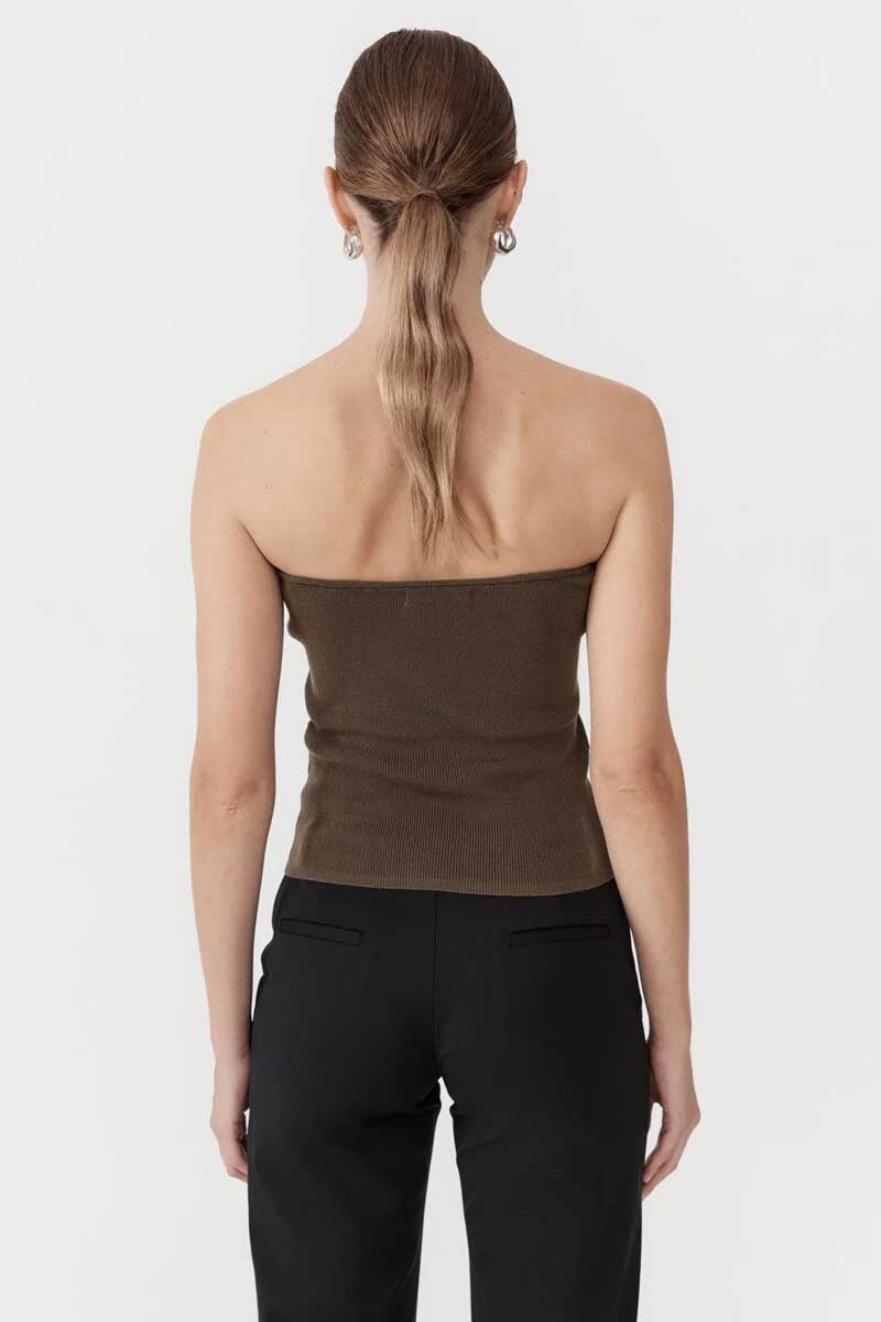 90S STRAPLESS KNIT TOP-KELP Knitwear ST AGNI