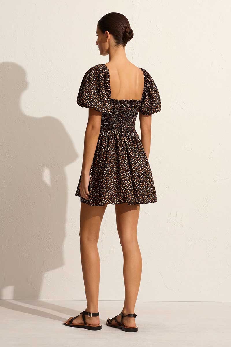 SHIRRED PEASANT MINI DRESS-MEADOW Dress Matteau
