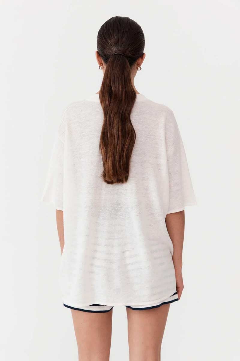COPAIN KNIT TEE-OFF WHITE Tops ST AGNI