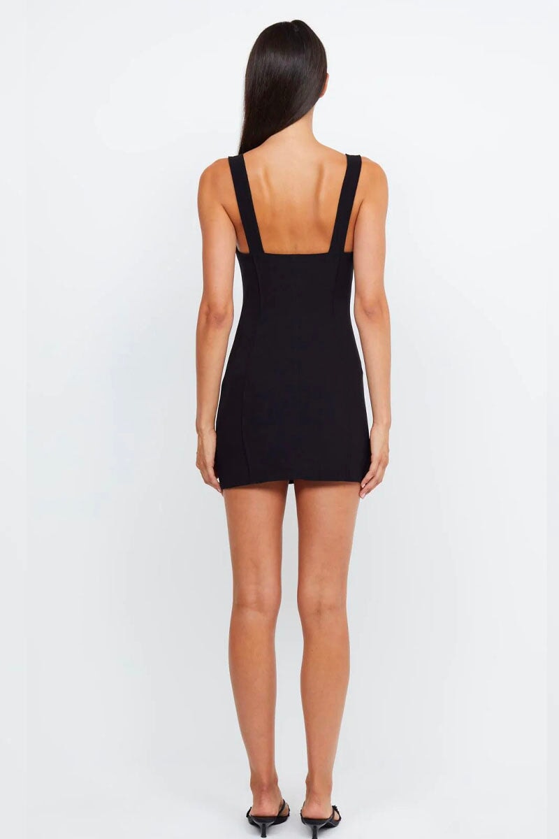 SYBIL PANELLED MINI DRESS-BLACK Dress Bec and Bridge
