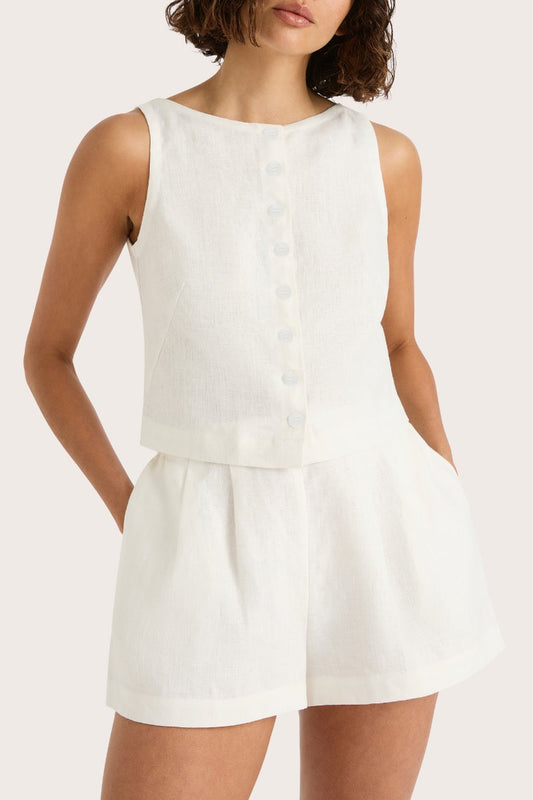 MIRELLE MINI SHORTS-WHITE Shorts Faithfull the Brand