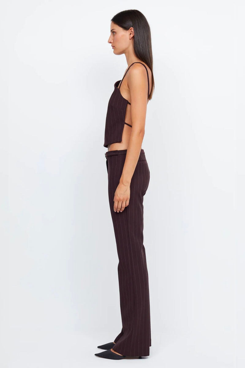 JADE ASYM TOP-PLUM PINSTRIPE Tops Bec and Bridge