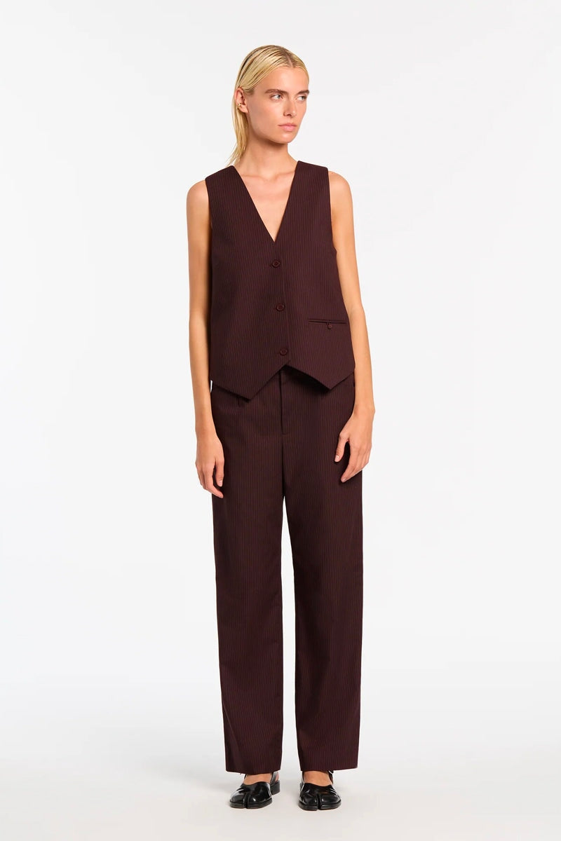 GUILLAUME VEST-PLUM PINSTRIPE Jackets SIR.