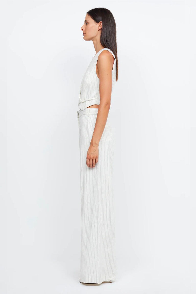 LOU PINSTRIPE VEST-IVORY PINSTRIPE Jackets Bec and Bridge