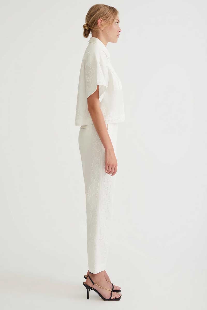 COBIE MID RISE STRAIGHT LEG TROUSER-PEARL Pants ANTIPODEAN