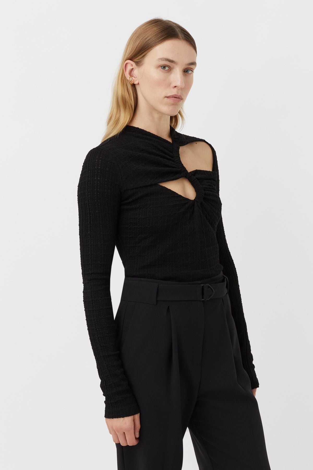 NEMESIA LONG SLEEVE TOP-BLACK Tops Camilla and Marc 6 Black