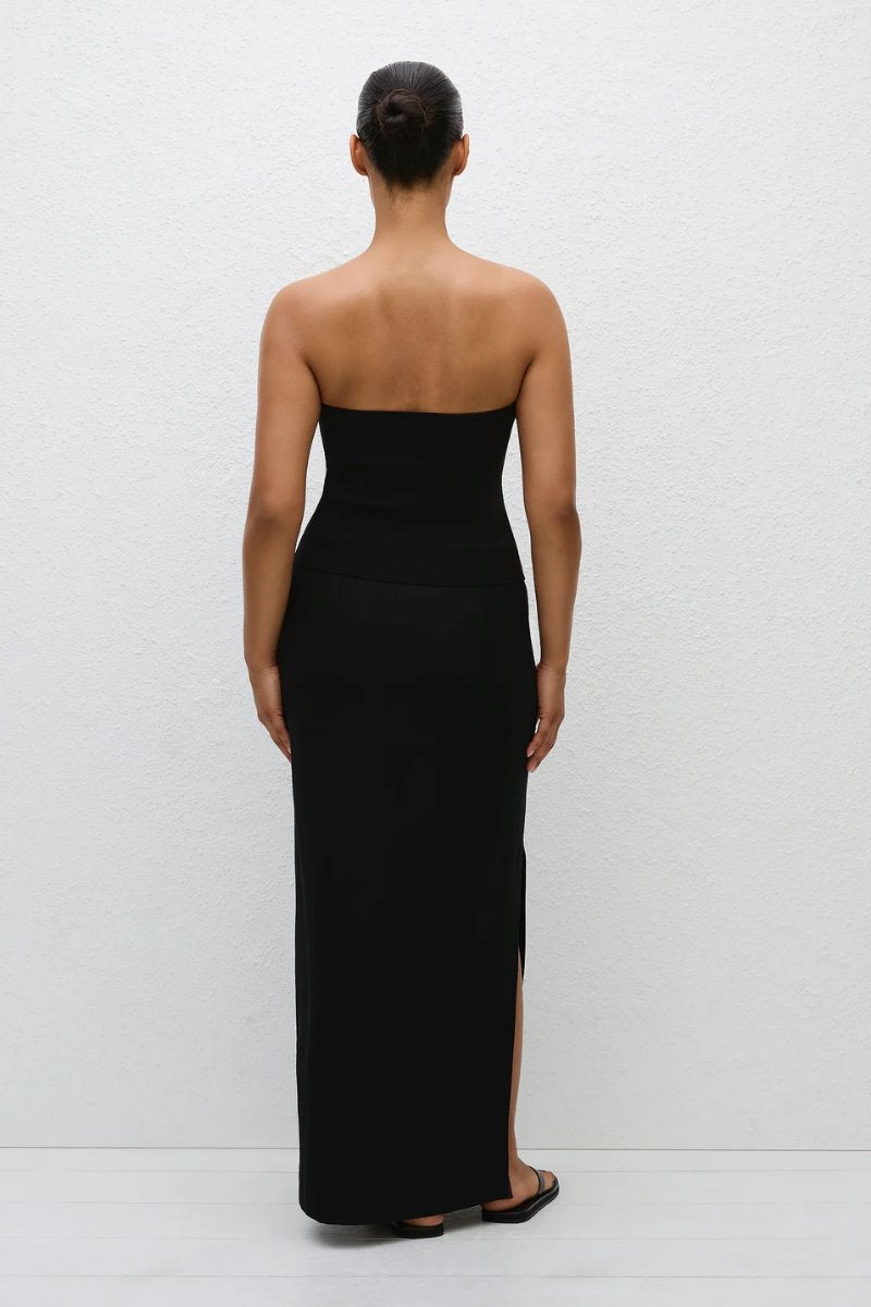 STRAPLESS KNIT TOP-BLACK Knitwear Matteau
