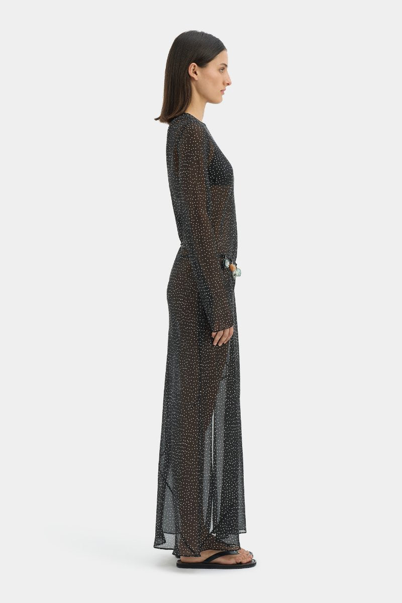 LISANDER LONG SLEEVE DRESS-POLKA DOT NERO Maxi Dress SIR.