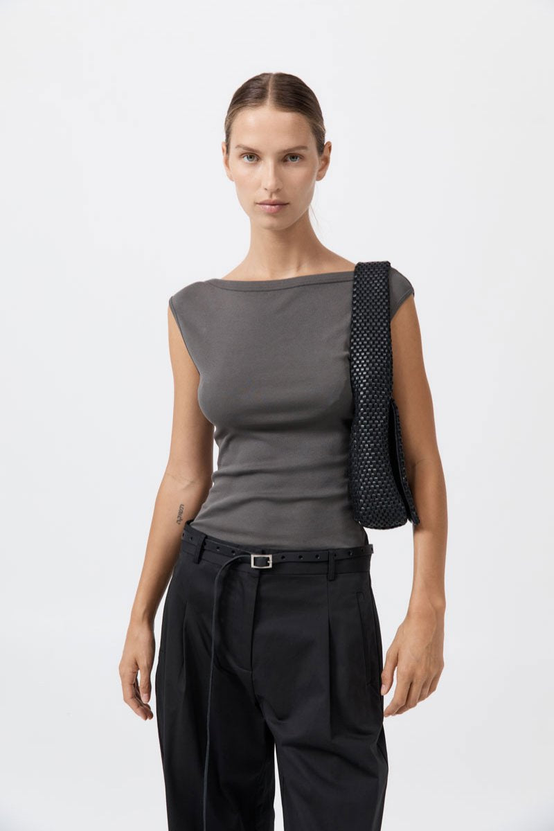 LATTICE EVERYDAY SATCHEL-BLACK Handbags ST AGNI