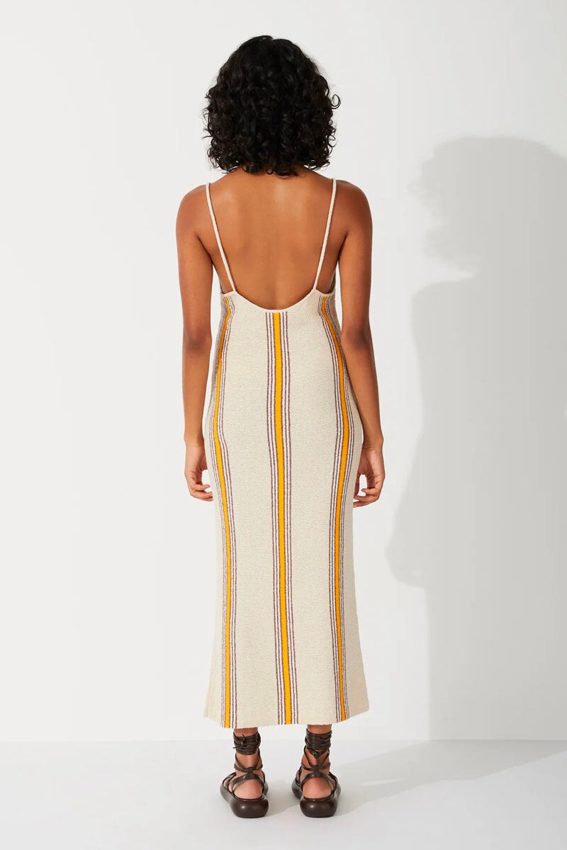 CABANA STRIPE ORGANIC COTTON BLEND KNIT DRESS-CABANA STRIPE Knitwear Zulu and Zephyr