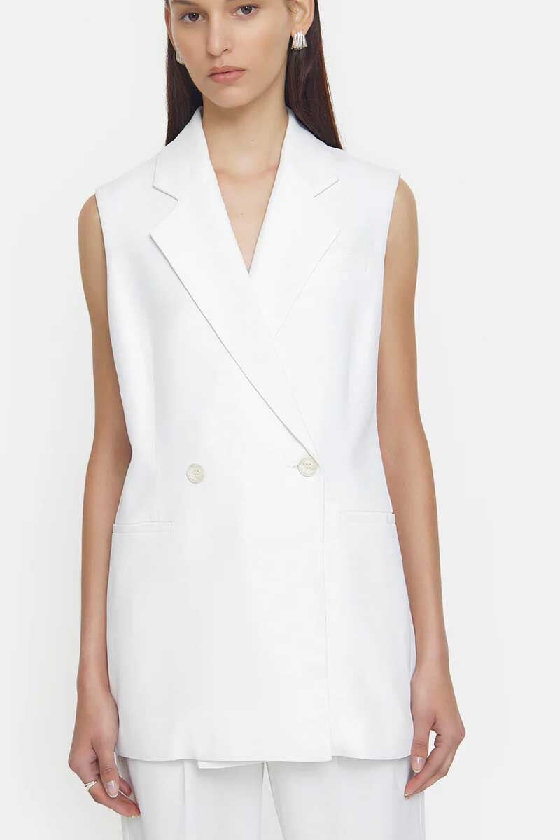 LEGENDARY SLEEVELESS BLAZER-IVORY Jackets Viktoria and Woods