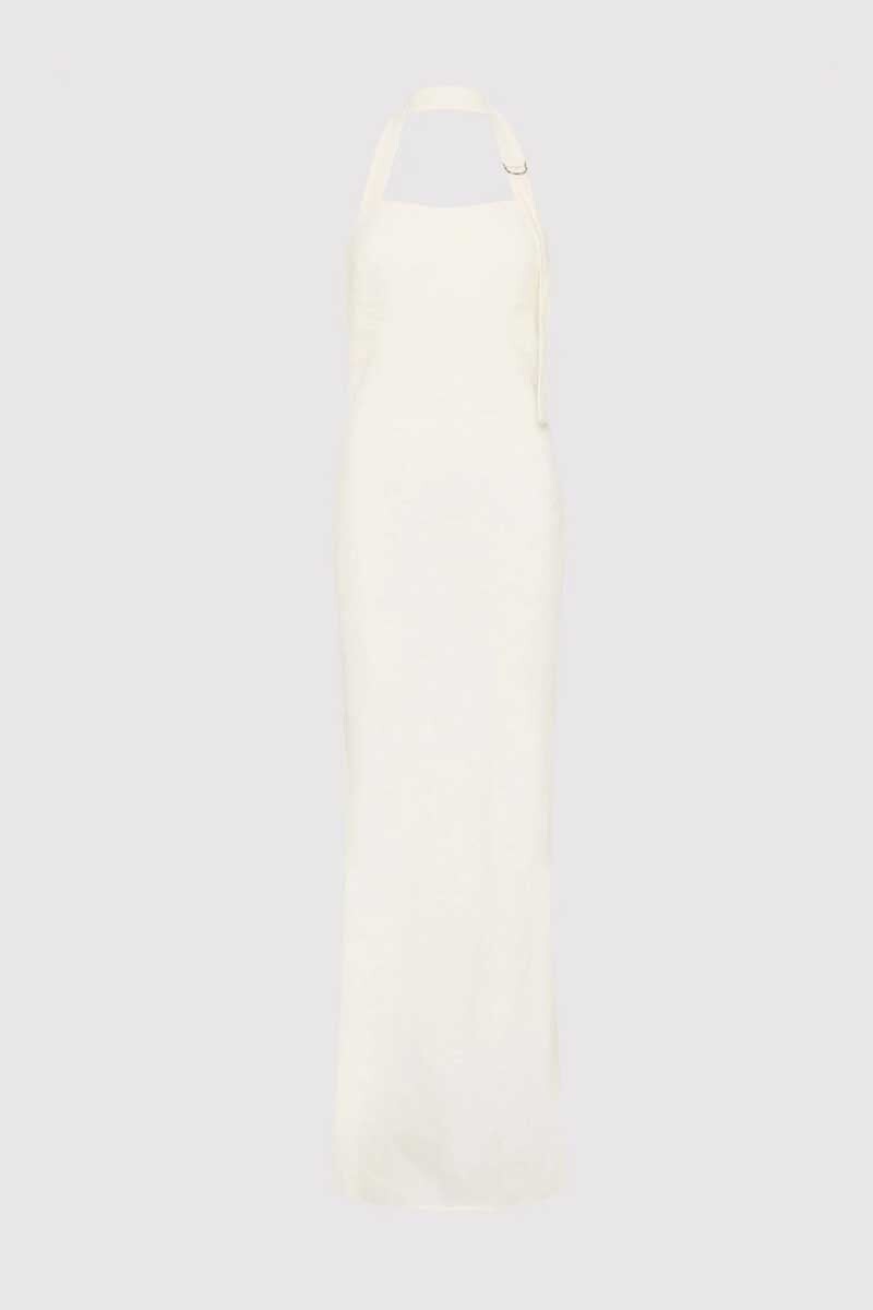 LINEN BIAS MAXI DRESS-IVORY Dress ST AGNI XS Ivory