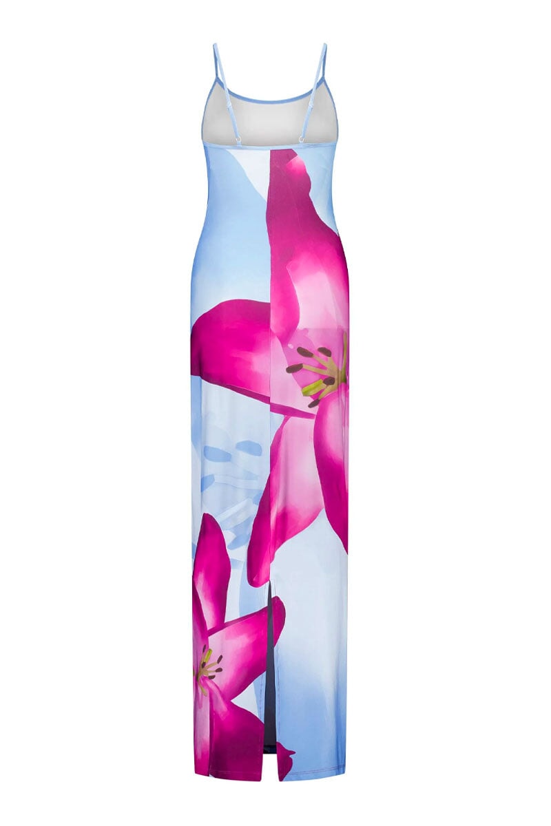 SLIP DRESS-SKY LILY FLORAL Dress With Harper LU