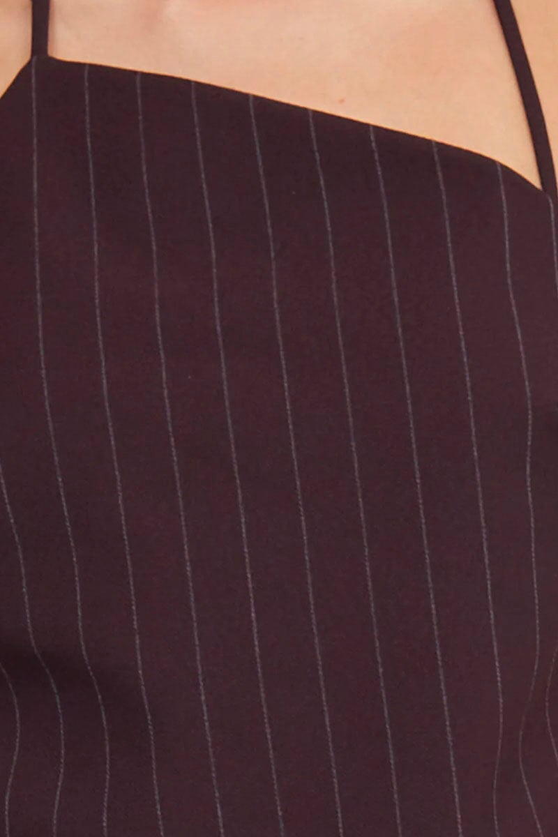 JADE ASYM TOP-PLUM PINSTRIPE Tops Bec and Bridge