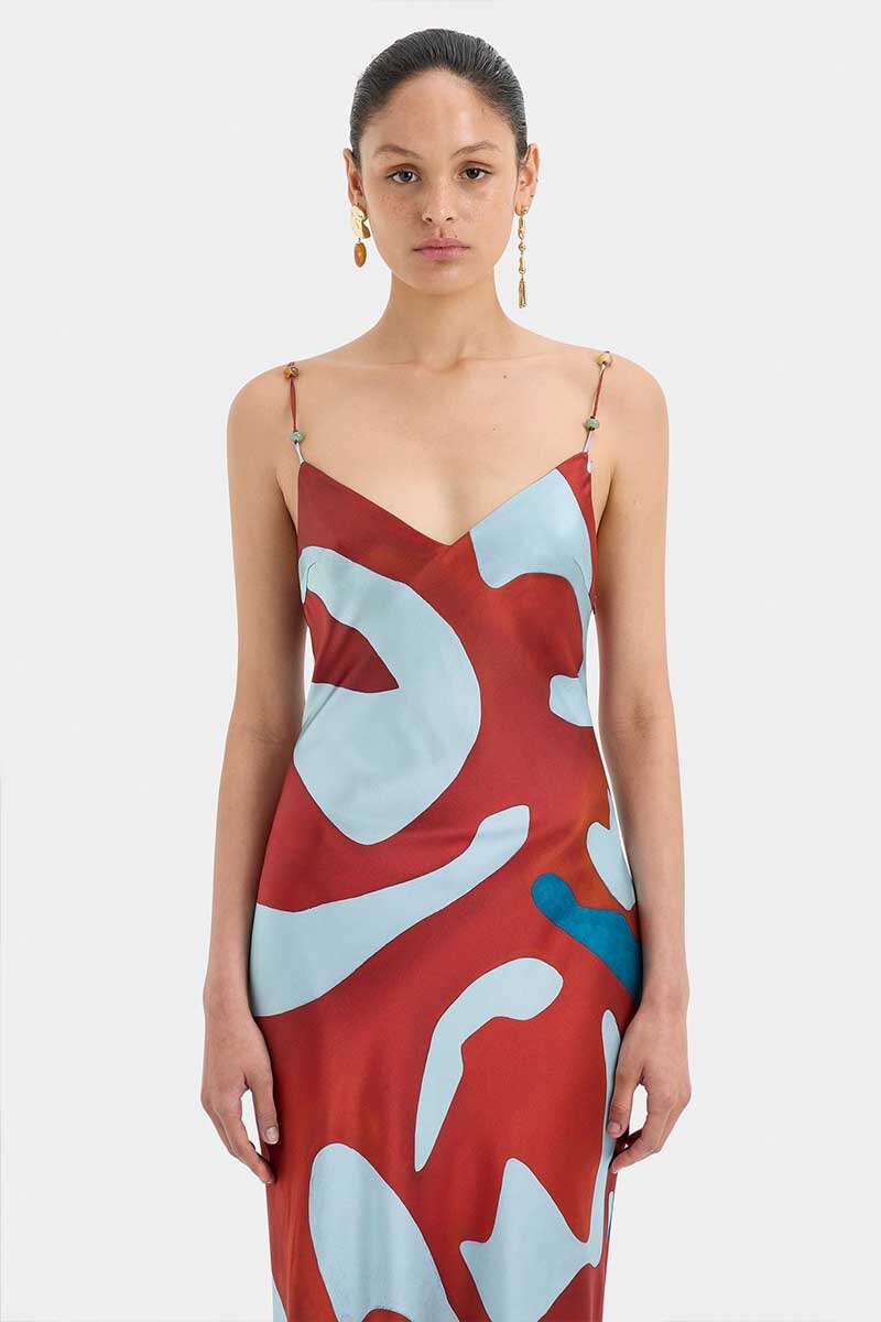 FRANKIE SLIP DRESS-RUBY REFLECTION Dress SIR.
