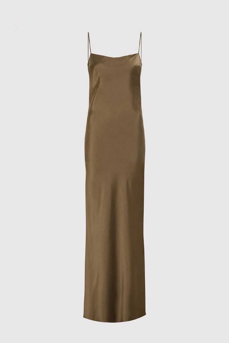 LOW BACK SLIP DRESS-KELP Dress ST AGNI XS Kelp