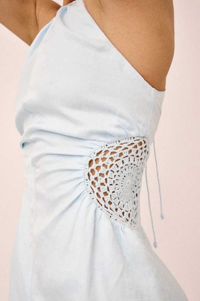 ELLERY CROCHET MINI DRESS-ARCTIC BLUE Dress ROAME.