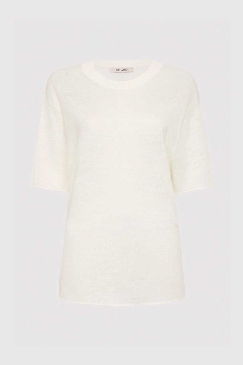 COPAIN KNIT TEE-OFF WHITE Tops ST AGNI OS Off White