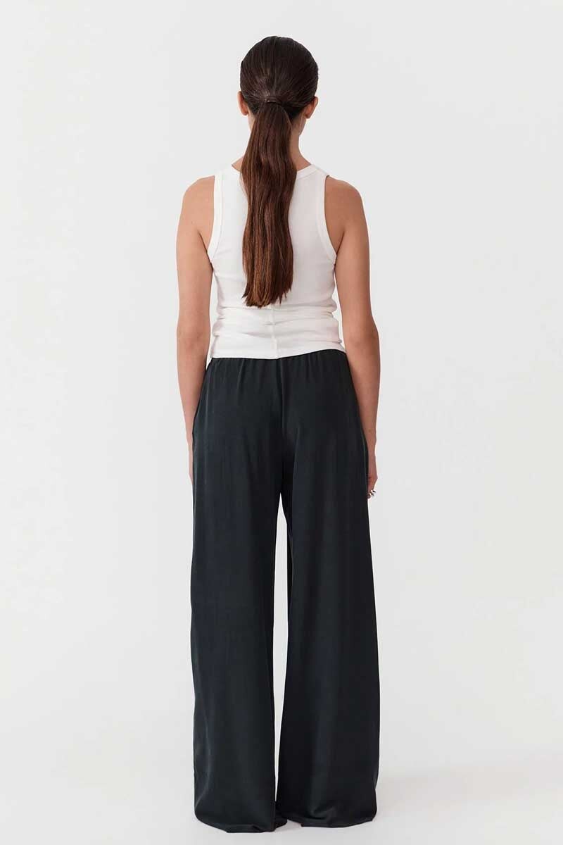 RELAXED SILK PANTS-WASHED BLACK Pants ST AGNI
