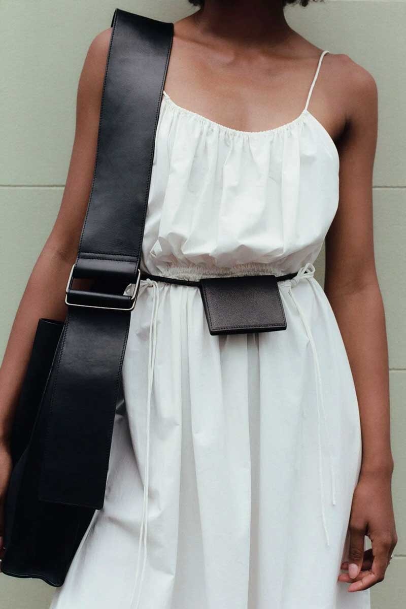 RELAXED DRAWSTRING DRESS-WHITE Dress ST AGNI