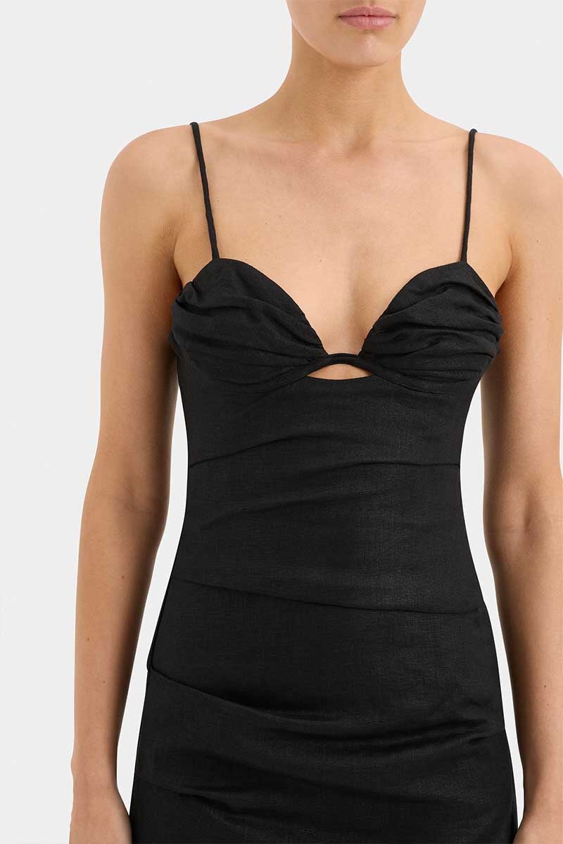 NOEMI BALCONETTE MIDI DRESS-BLACK Dress SIR.