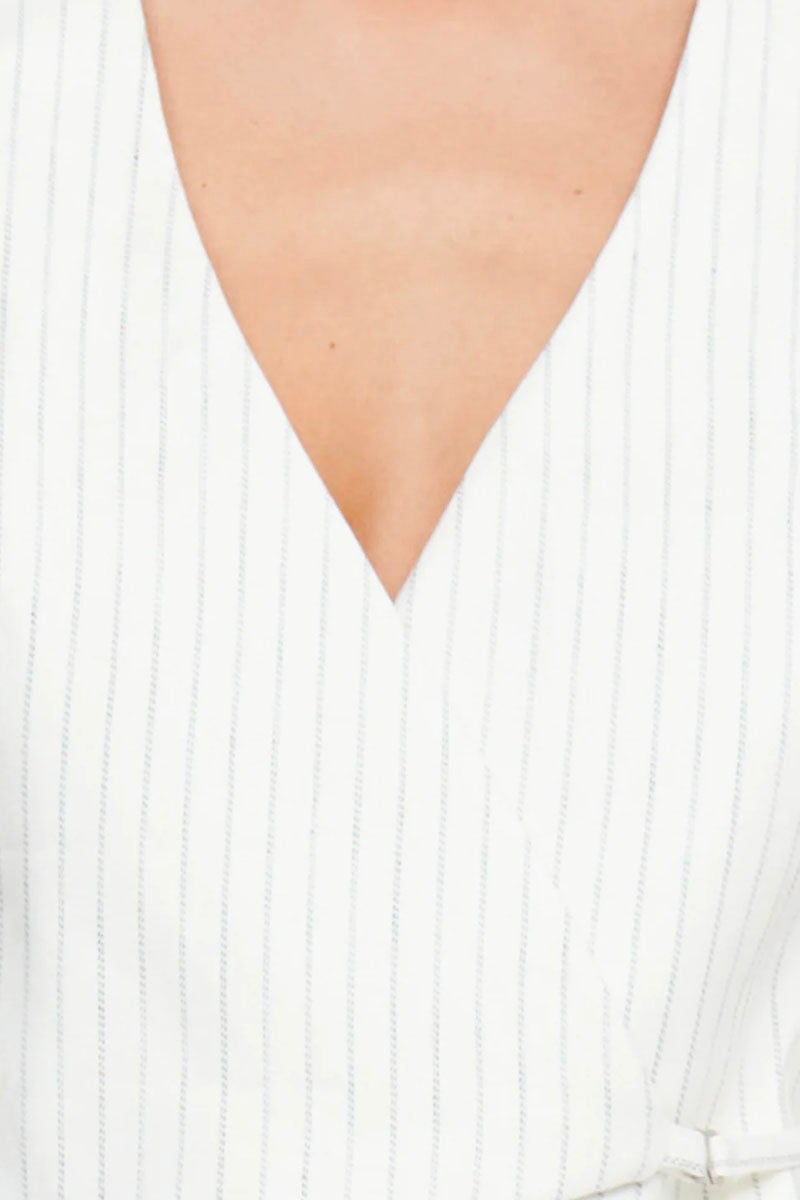 LOU PINSTRIPE VEST-IVORY PINSTRIPE Jackets Bec and Bridge