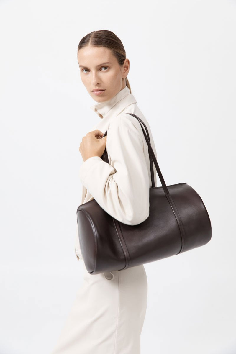 LARGE CANNOLO BAG-COFFEE Handbags ST AGNI