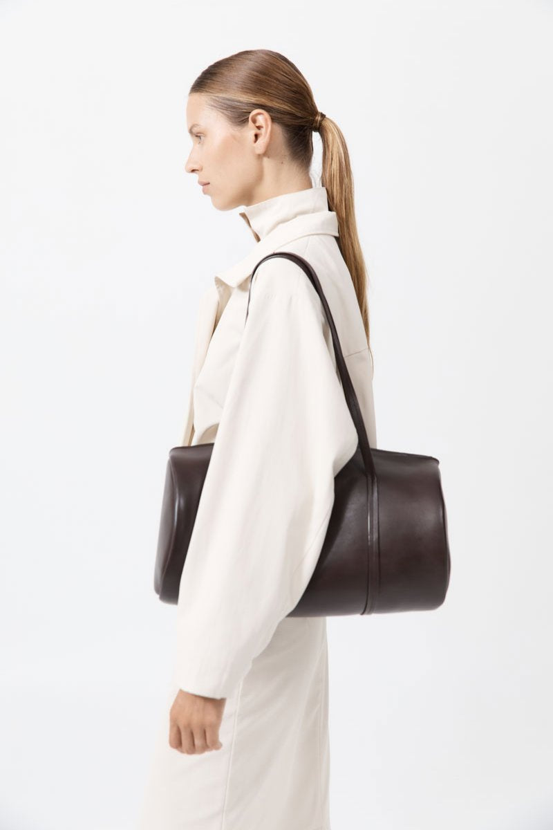 LARGE CANNOLO BAG-COFFEE Handbags ST AGNI